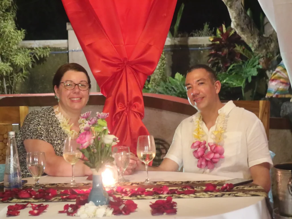 romantic rice field dinner